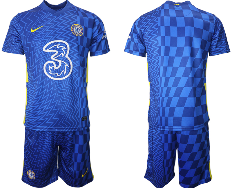 Men 2021-2022 Club Chelsea FC home blue blank Nike Soccer Jerseys->chelsea jersey->Soccer Club Jersey